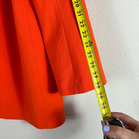 ZARA Woman High Neck Mini Dress With Tied Bow in Bright Orange sz XXL - Picture 9 of 16